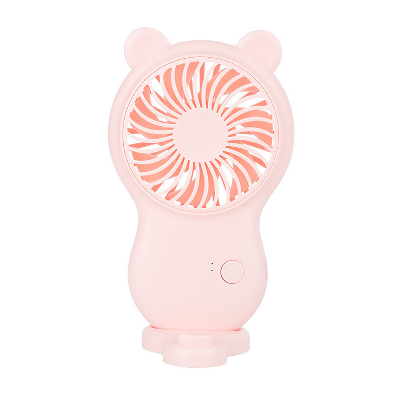 Handheld Pocket Mini Fan Portable With Bracket USB Mini Fan Portable Pocket Fan Cartoon Handheld Desktop Rechargeable Standing Fan Three Gear Wind Speed Regulation Battery Operated USB Small Fan with 3 Speeds for Home Office Car Outdoor Travel