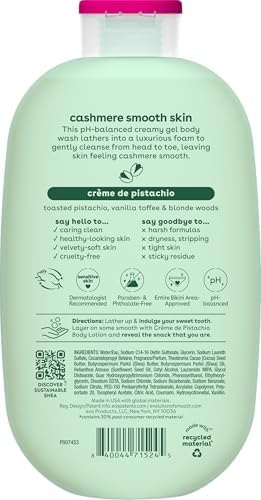eos Body Wash, Vanilla Cashmere, Moisturizing Creamy Gel Formula with Shea Butter, Glycerin, Vitamin E, pH Balanced, Sensitive Skin, Vegan, 16 fl oz