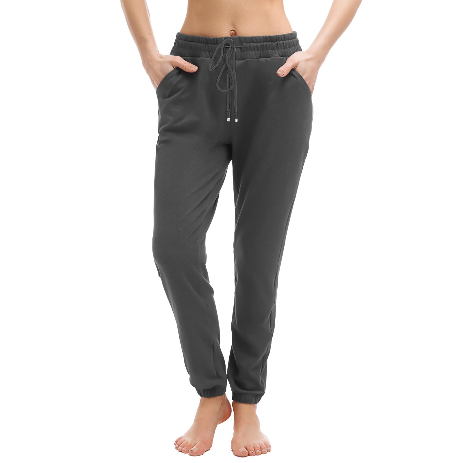Walifrey Joggers with Pockets, Drawstring Sweatpants Women | Soft breathable fabric, Adjustable waist, 2 Deep side pockets, Cuffed ankles, Great for Lounging Jogging Workout & Gym