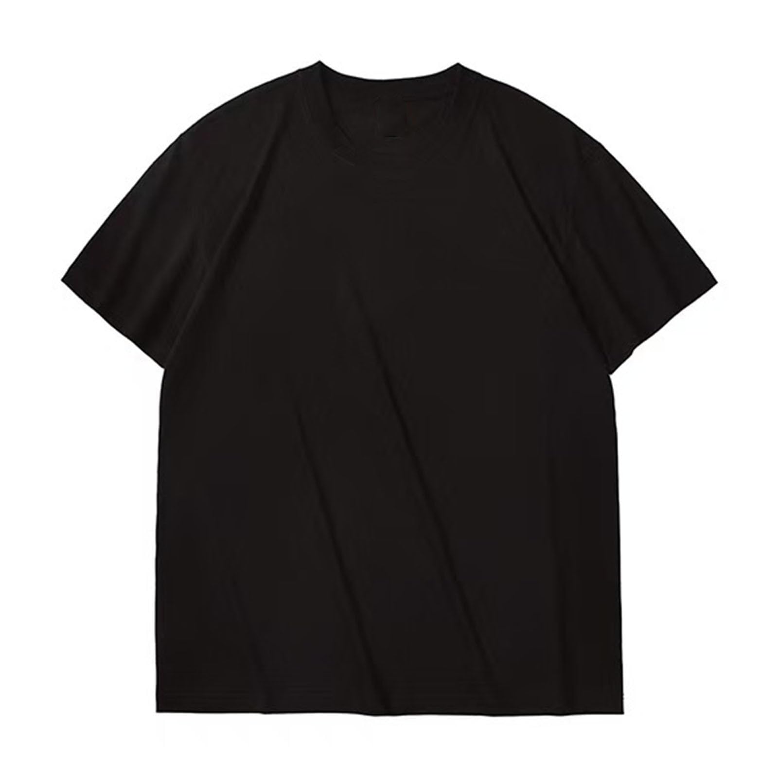 Men's Solid Crew Neck T-Shirt, Soft Cotton Tee, Regular Fit, Lightweight Casual Top for Summer Layering, Comfort