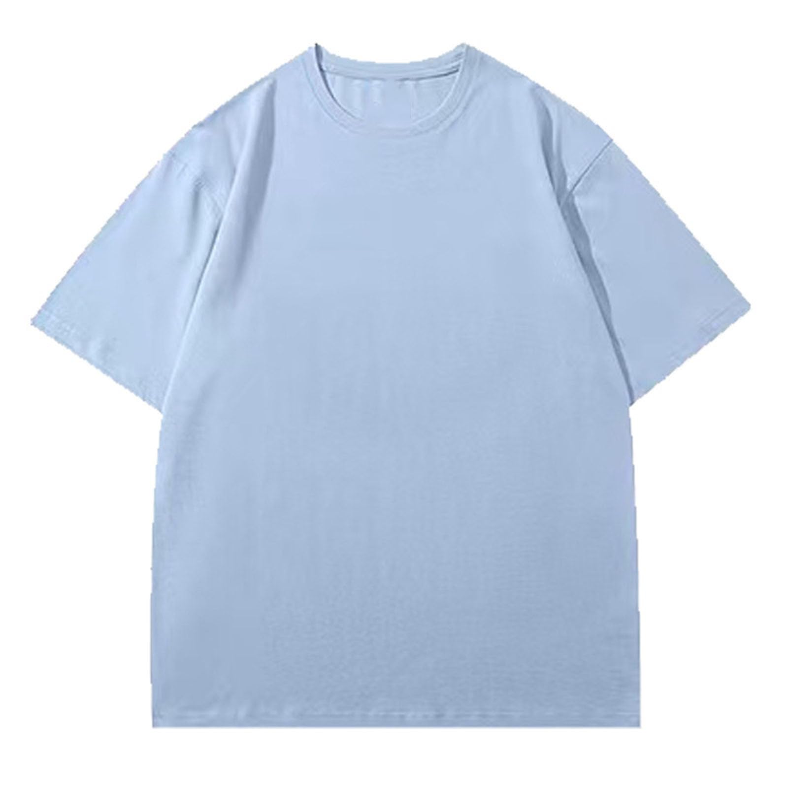 Men's Solid Crew Neck T-Shirt, Soft Cotton Tee, Regular Fit, Lightweight Casual Top for Summer Layering, Comfort