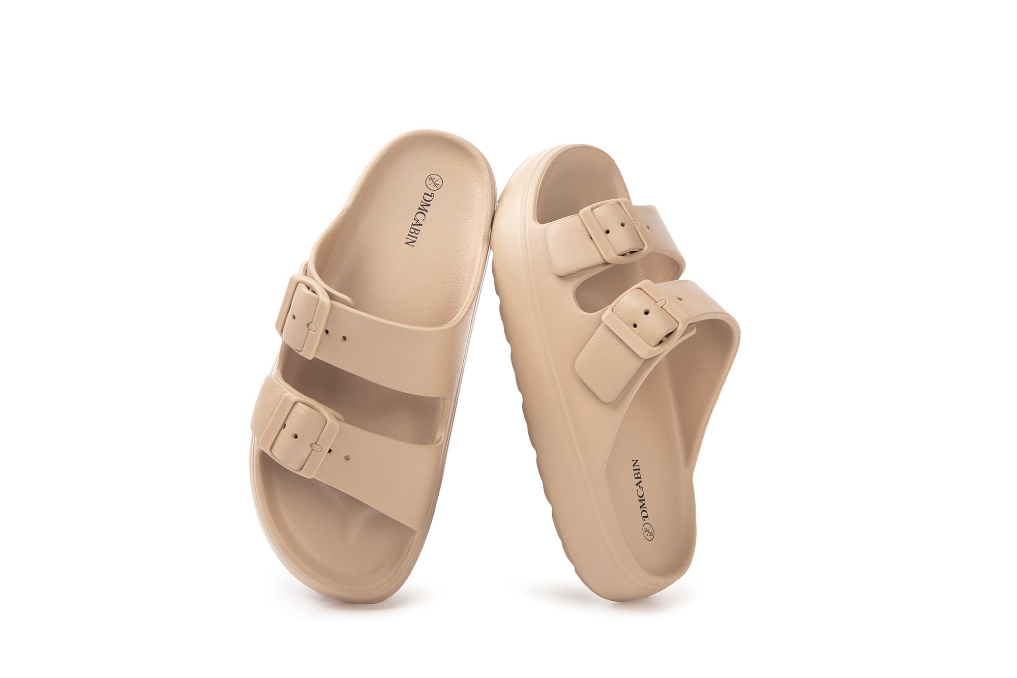 EVA Sandals for Women with Arch Support | Adjustable Double Buckle Slides | Comfortable Lightweight EVA Slide Sandals for Beach, Shower, Summer