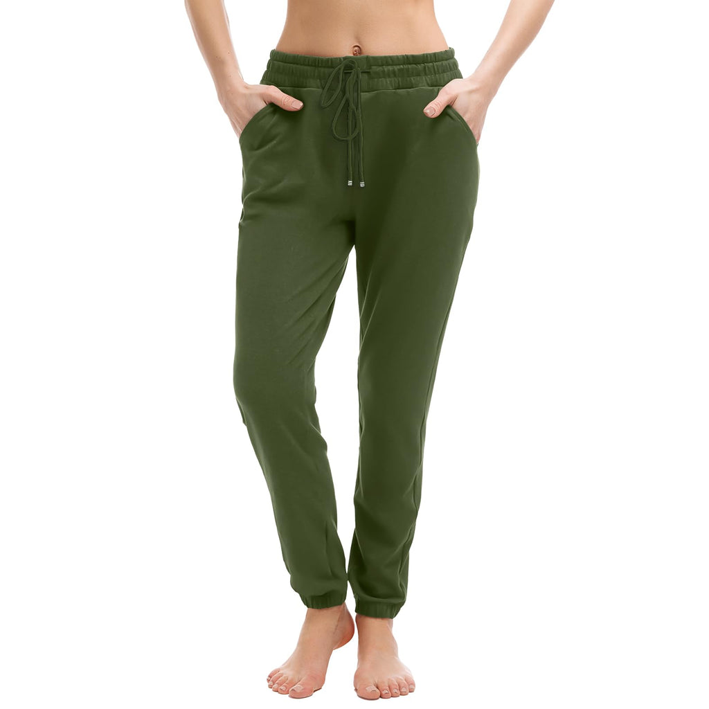 Walifrey Joggers with Pockets, Drawstring Sweatpants Women | Soft breathable fabric, Adjustable waist, 2 Deep side pockets, Cuffed ankles, Great for Lounging Jogging Workout & Gym
