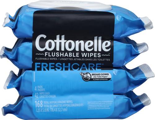 Cottonelle Fresh Feel Flushable Wipes, 8 Packs, 42 Wipes per Pack