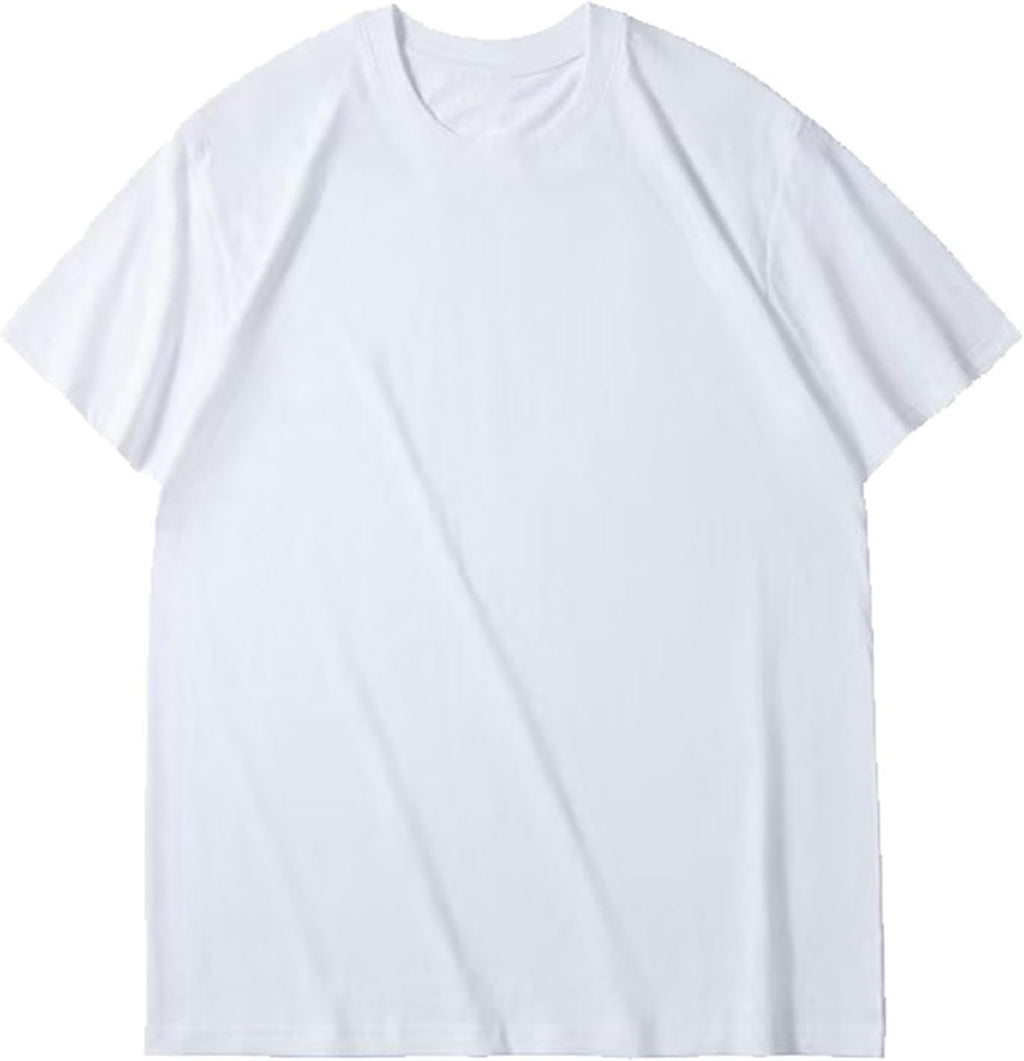 Men's Solid Crew Neck T-Shirt, Soft Cotton Tee, Regular Fit, Lightweight Casual Top for Summer Layering, Comfort
