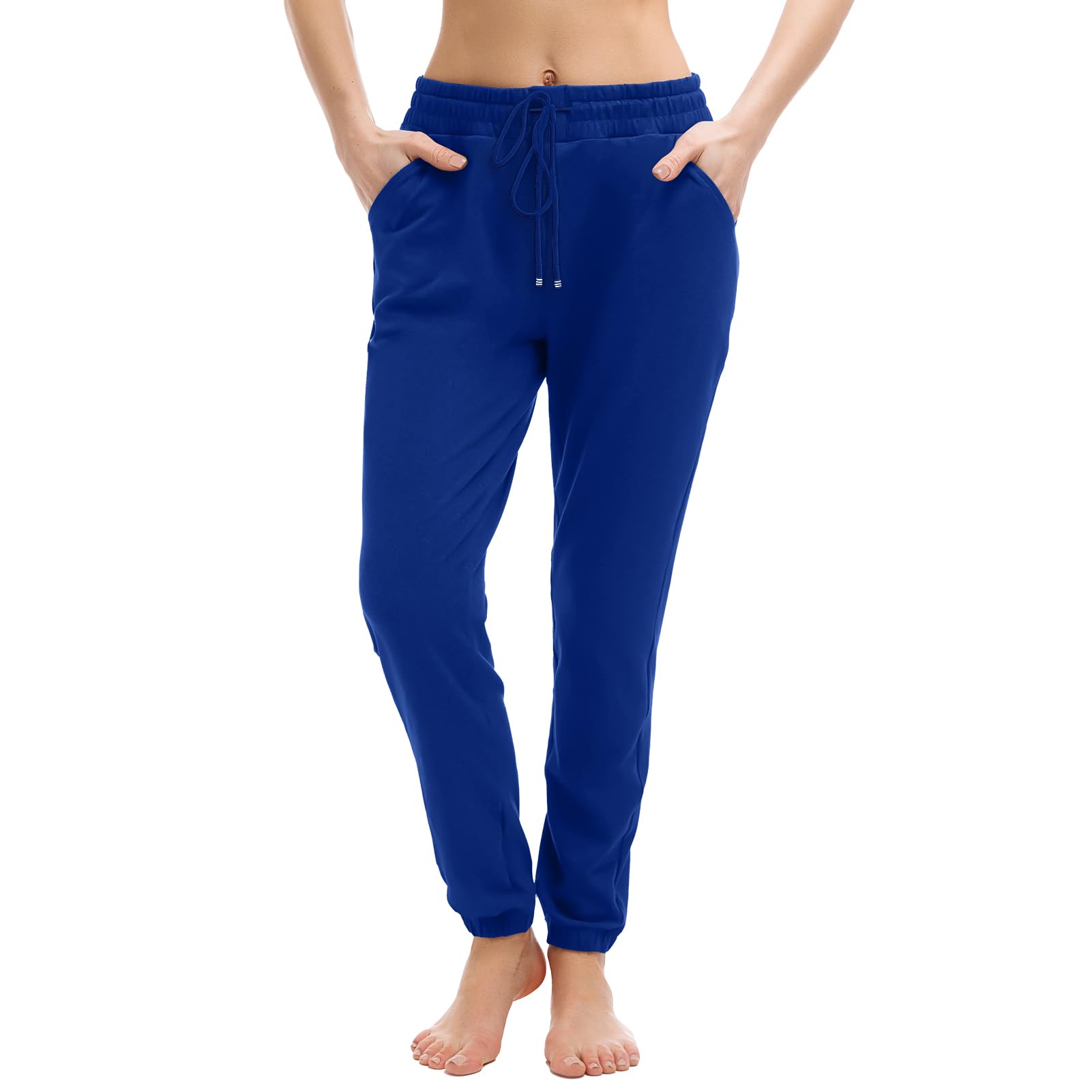 Walifrey Joggers with Pockets, Drawstring Sweatpants Women | Soft breathable fabric, Adjustable waist, 2 Deep side pockets, Cuffed ankles, Great for Lounging Jogging Workout & Gym