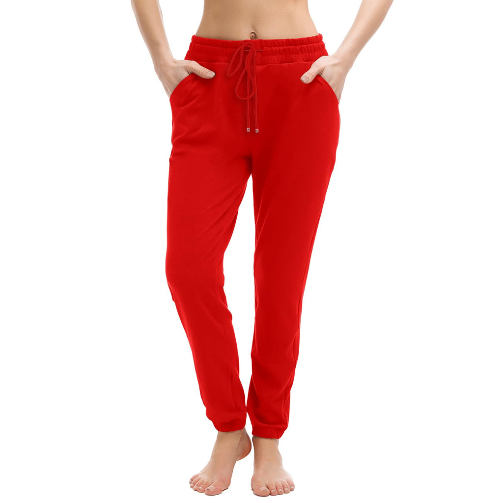 Walifrey Joggers with Pockets, Drawstring Sweatpants Women | Soft breathable fabric, Adjustable waist, 2 Deep side pockets, Cuffed ankles, Great for Lounging Jogging Workout & Gym