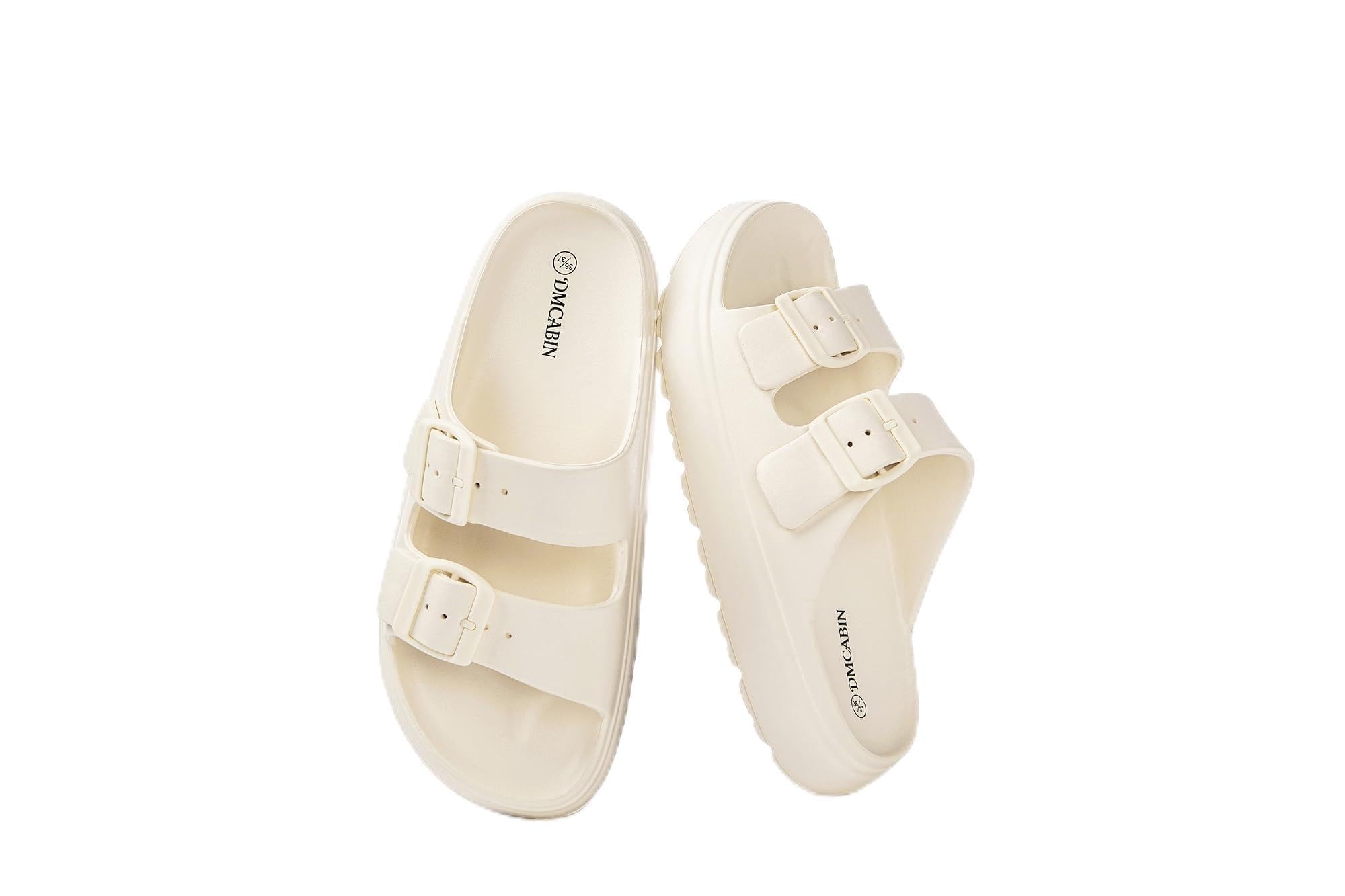 EVA Sandals for Women with Arch Support | Adjustable Double Buckle Slides | Comfortable Lightweight EVA Slide Sandals for Beach, Shower, Summer