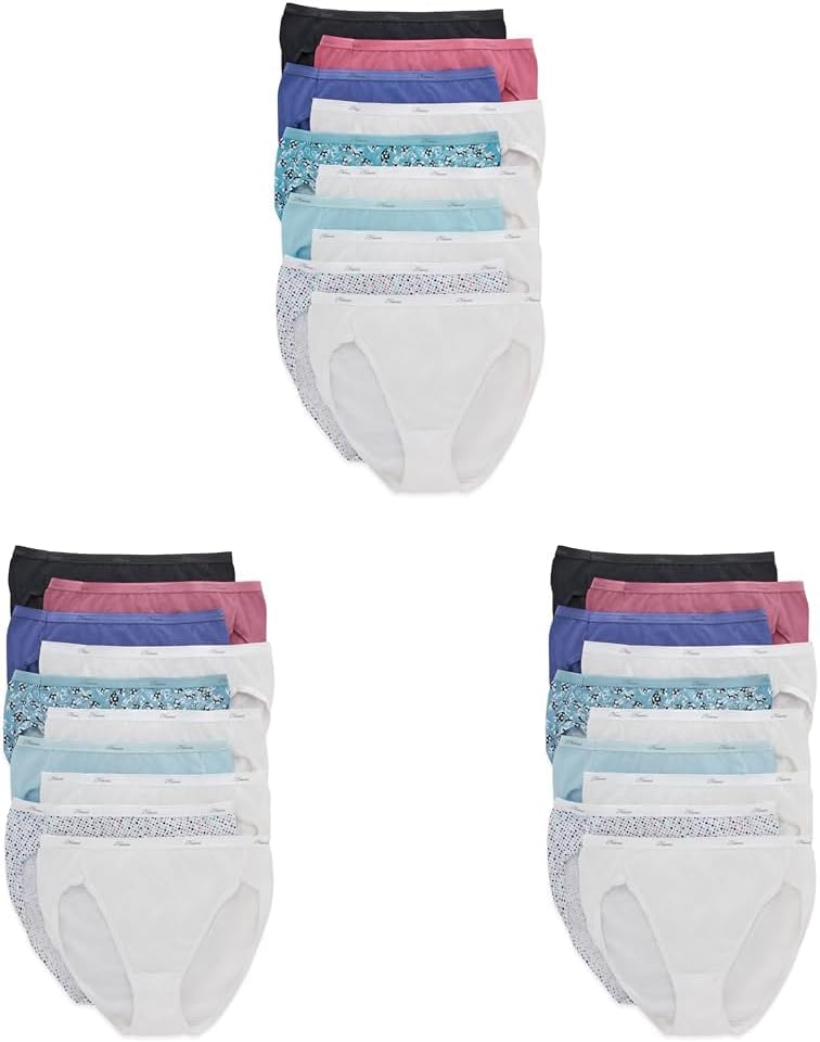 Hanes Women's Underwear Pack, 10-Pack, Full-Coverage Cotton Blend Panties, Moisture-Wicking Underwear for Women
