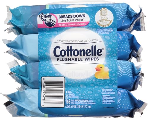 Cottonelle Fresh Feel Flushable Wipes, 8 Packs, 42 Wipes per Pack