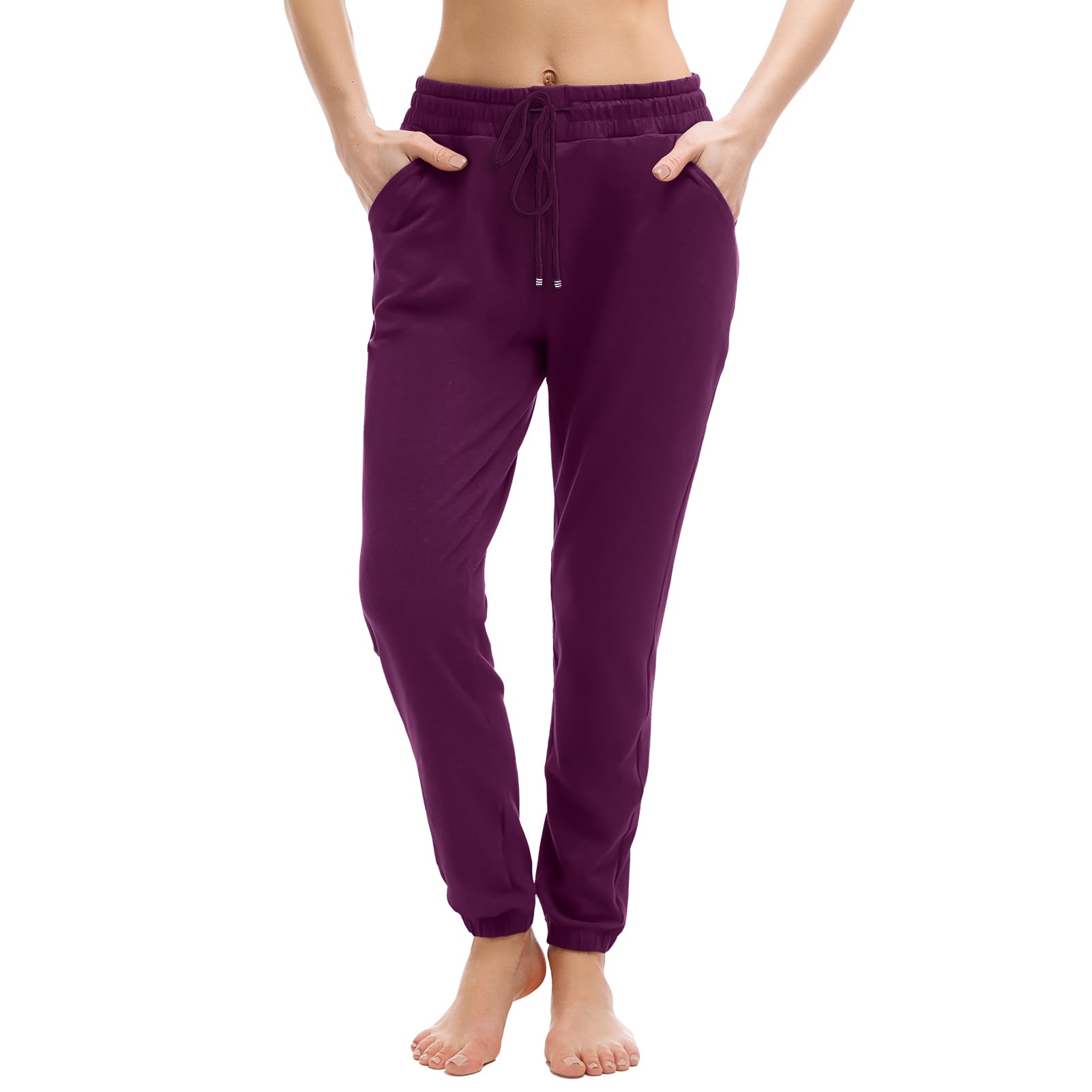 Walifrey Joggers with Pockets, Drawstring Sweatpants Women | Soft breathable fabric, Adjustable waist, 2 Deep side pockets, Cuffed ankles, Great for Lounging Jogging Workout & Gym