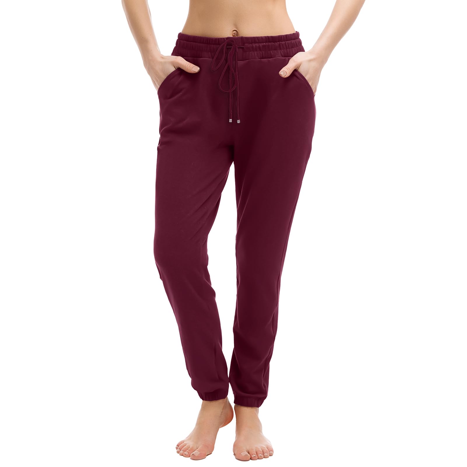Walifrey Joggers with Pockets, Drawstring Sweatpants Women | Soft breathable fabric, Adjustable waist, 2 Deep side pockets, Cuffed ankles, Great for Lounging Jogging Workout & Gym