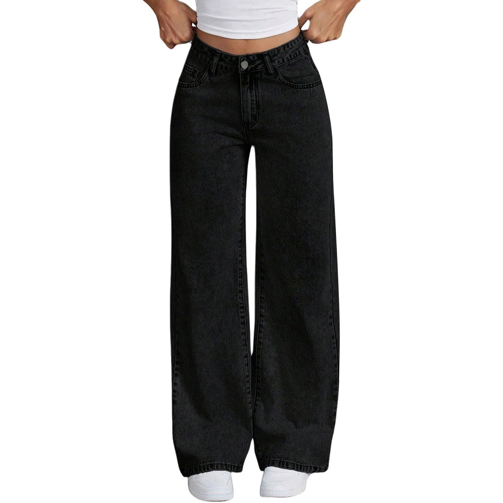 Jeans for Girls Cute Baggy Pants Wide Leg High Waisted Trousers with Pocket | Back to School Clothes Teens Outfits Bow Embroidery Wide Leg Denim Pants Y2k Tween Clothes 7-16Y
