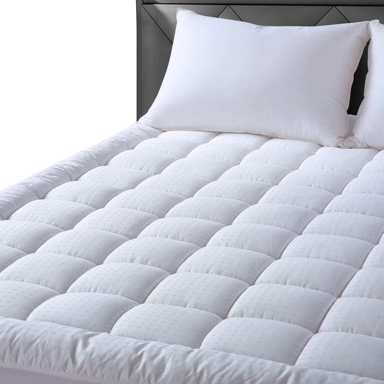 EASELAND Twin XL Mattress Pad Cotton Pillow Top Mattress Topper White | College Dorm Mattress Cover Cooling Cotton Top,8-21" Deep Pocket Protector 39x80 Inches,Boxing Quilted & Machine Washable