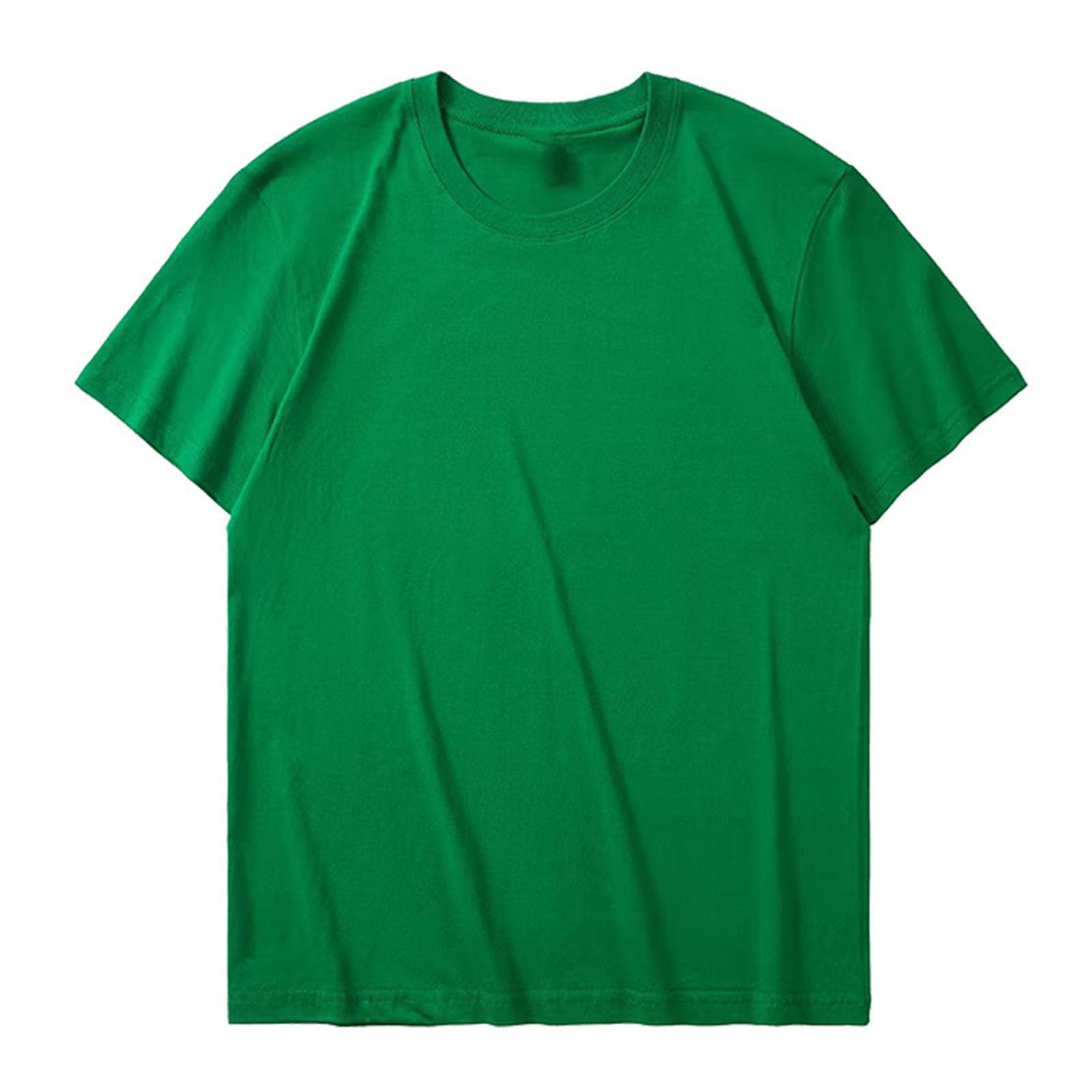 Men's Solid Crew Neck T-Shirt, Soft Cotton Tee, Regular Fit, Lightweight Casual Top for Summer Layering, Comfort