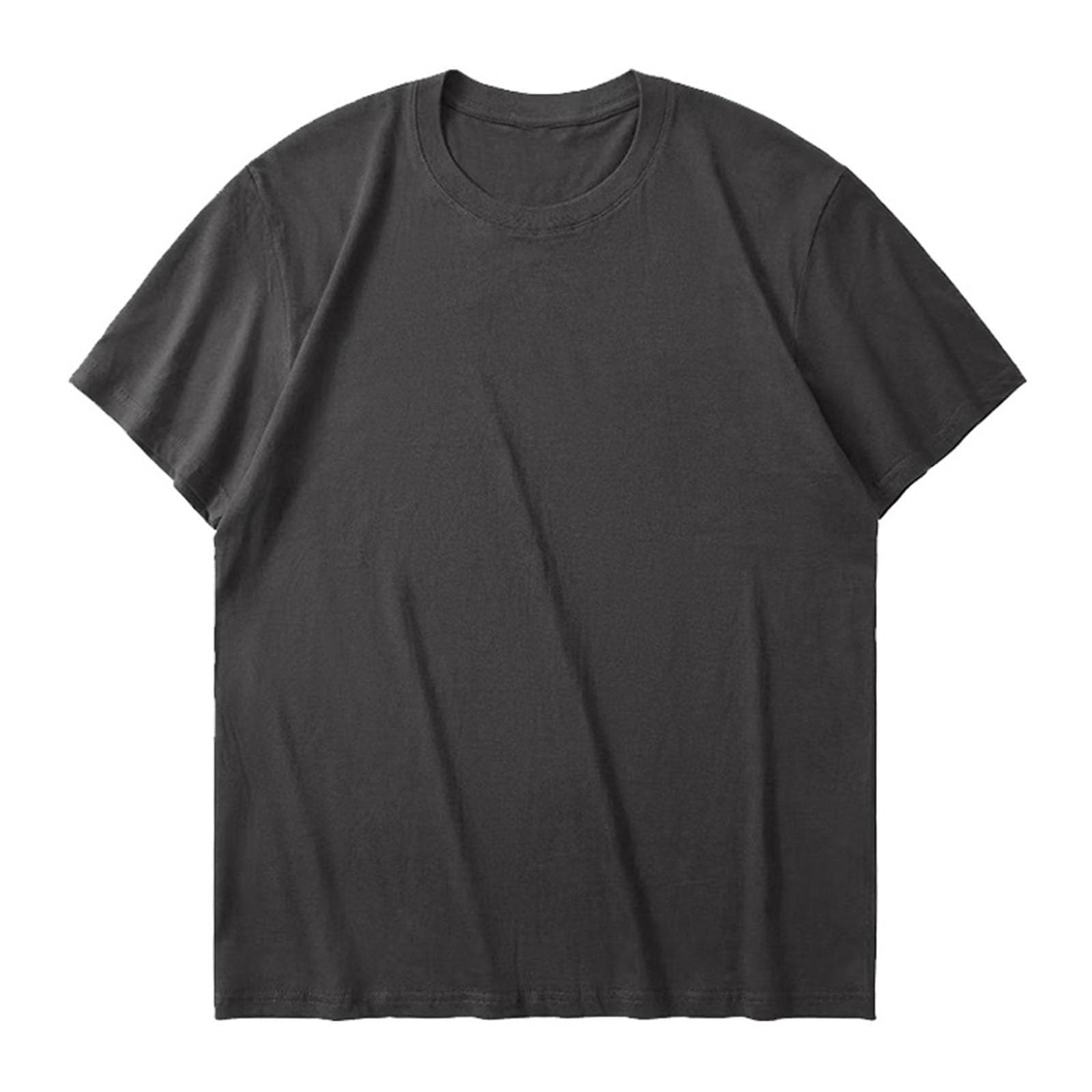 Men's Solid Crew Neck T-Shirt, Soft Cotton Tee, Regular Fit, Lightweight Casual Top for Summer Layering, Comfort