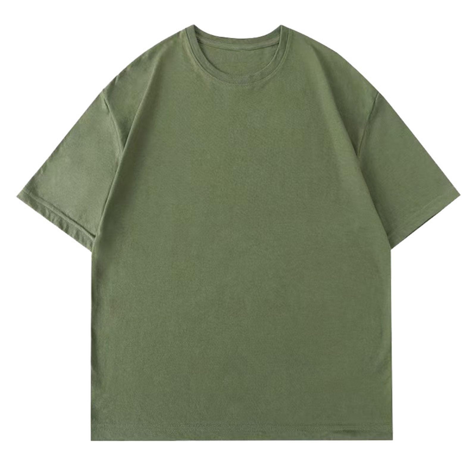 Men's Solid Crew Neck T-Shirt, Soft Cotton Tee, Regular Fit, Lightweight Casual Top for Summer Layering, Comfort