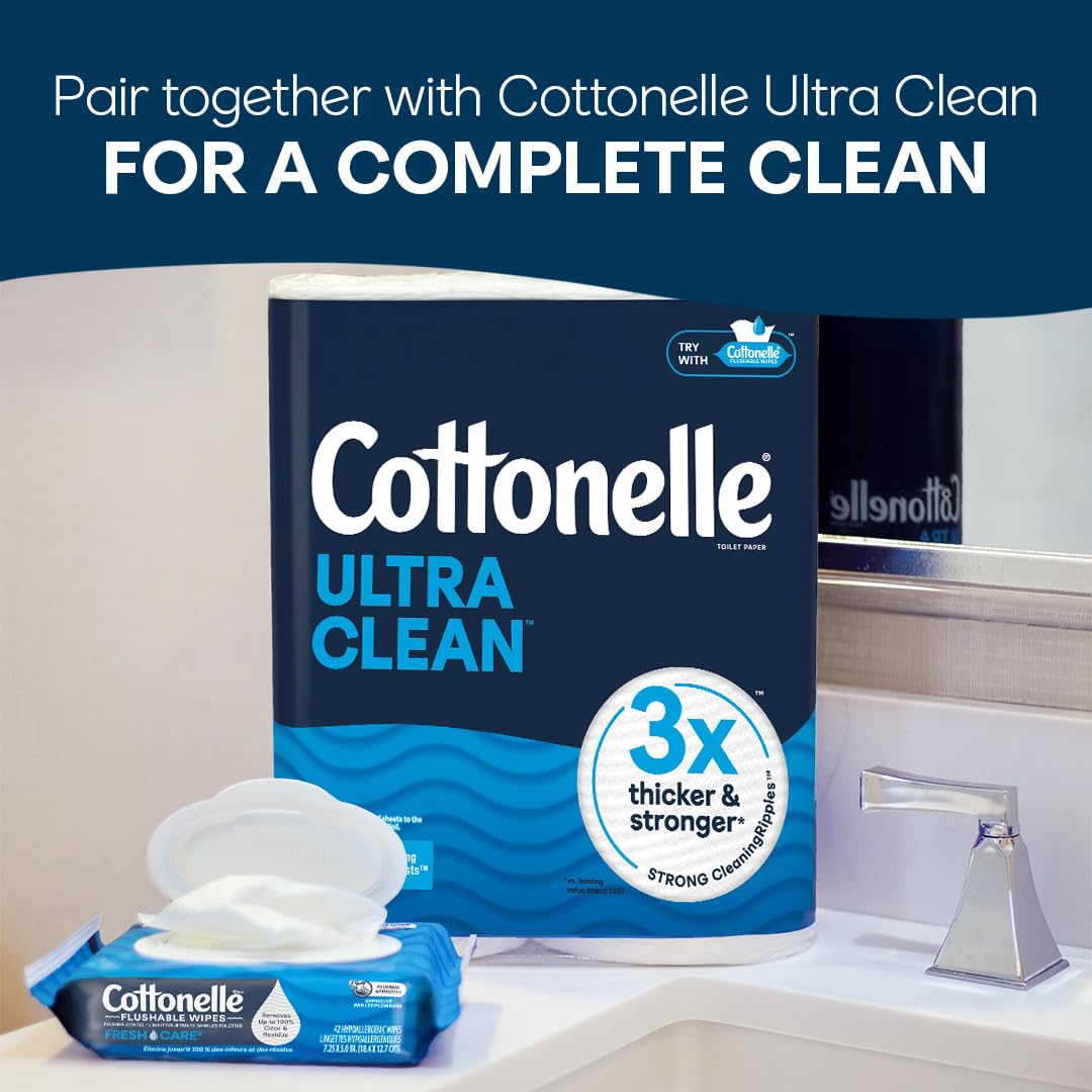 Cottonelle Fresh Feel Flushable Wipes, 8 Packs, 42 Wipes per Pack