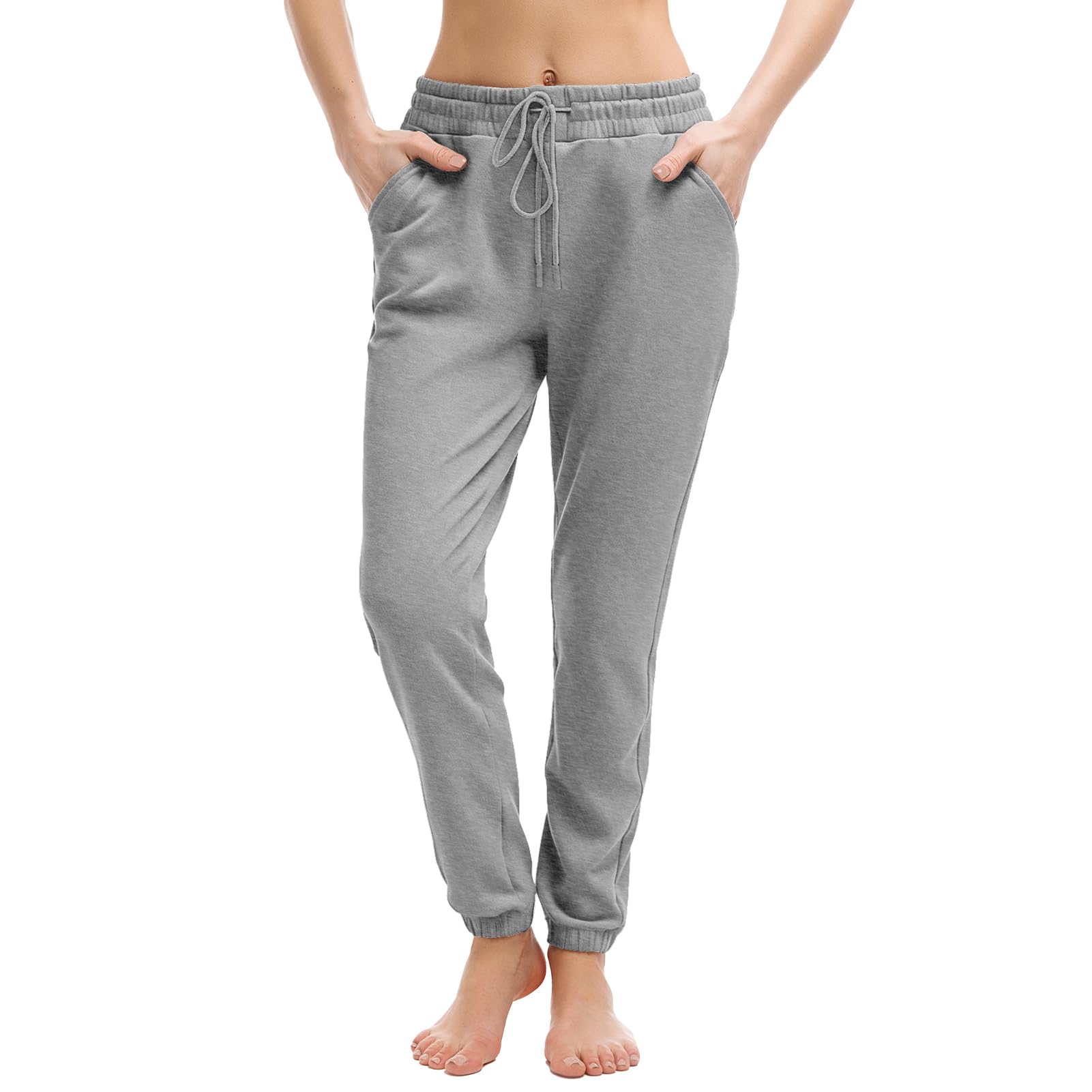 Walifrey Joggers with Pockets, Drawstring Sweatpants Women | Soft breathable fabric, Adjustable waist, 2 Deep side pockets, Cuffed ankles, Great for Lounging Jogging Workout & Gym