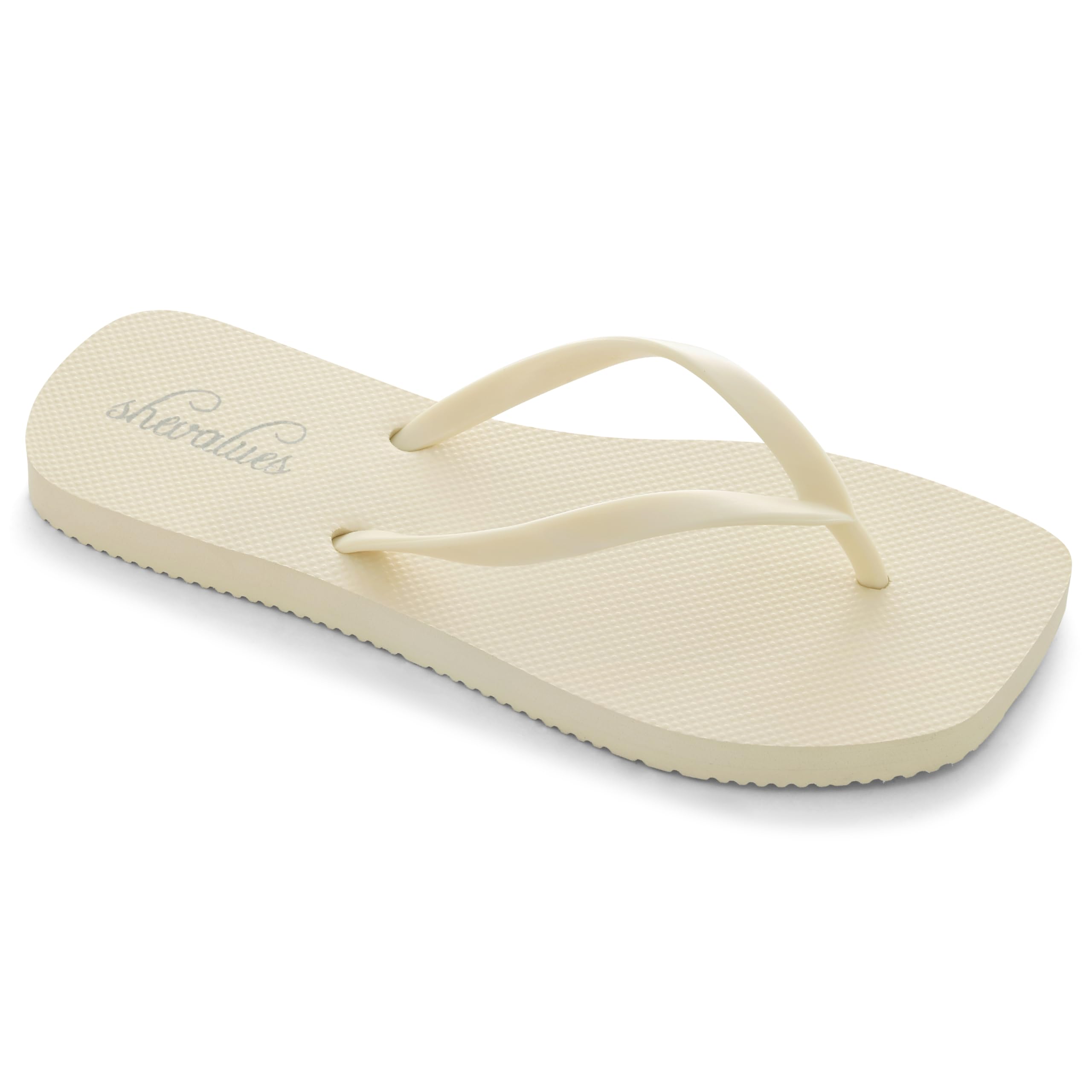 shevalues Slim Square Toe Flip Flops for Women with Comfortable Yoga Mat | Lightweight Non Slip Rubber Sandals for Beach, Shower, Pool & Summer Casual Wear