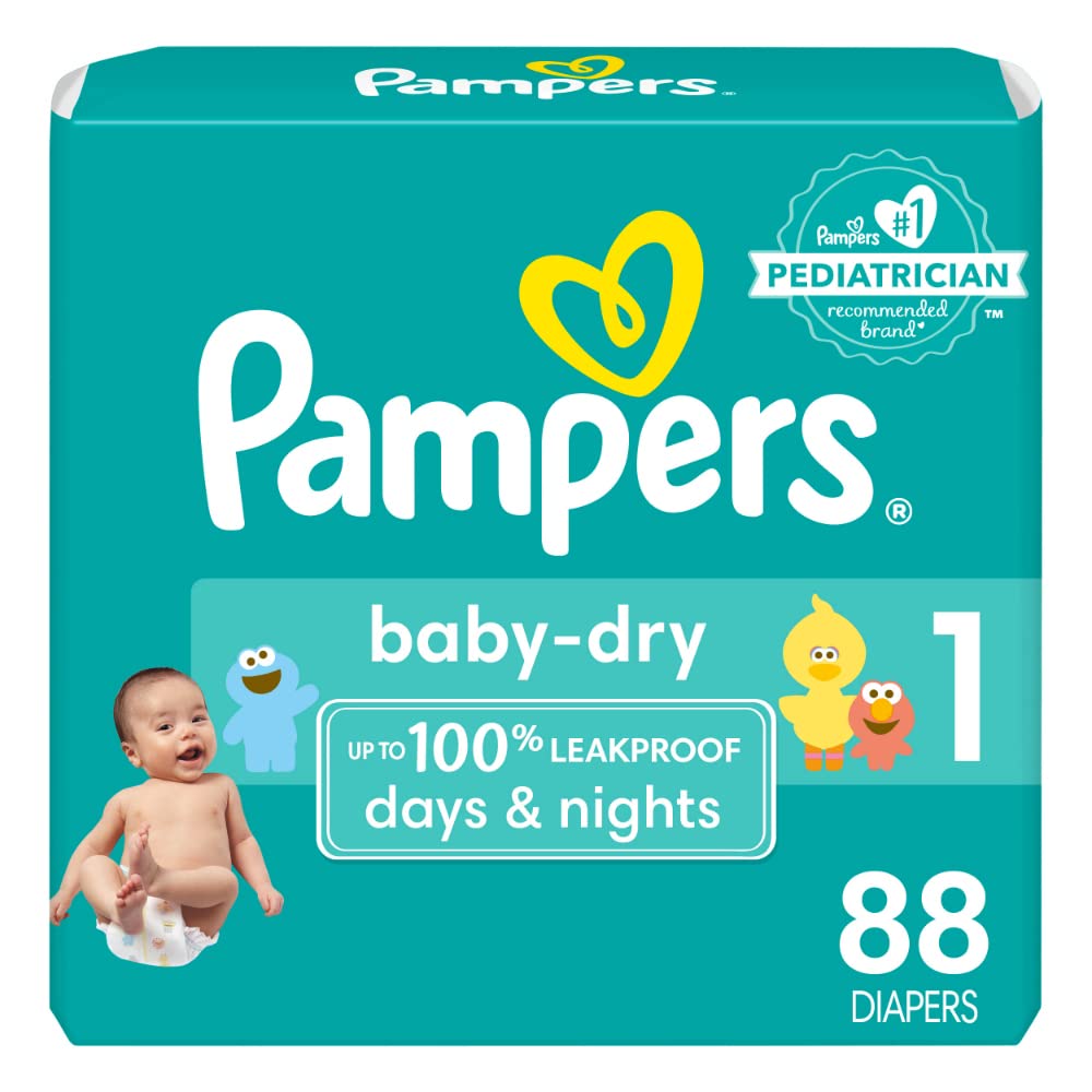Pampers Diapers - Baby Dry - Size 3, 104 Count, Absorbent Disposable Infant Diaper (Packaging May Vary)