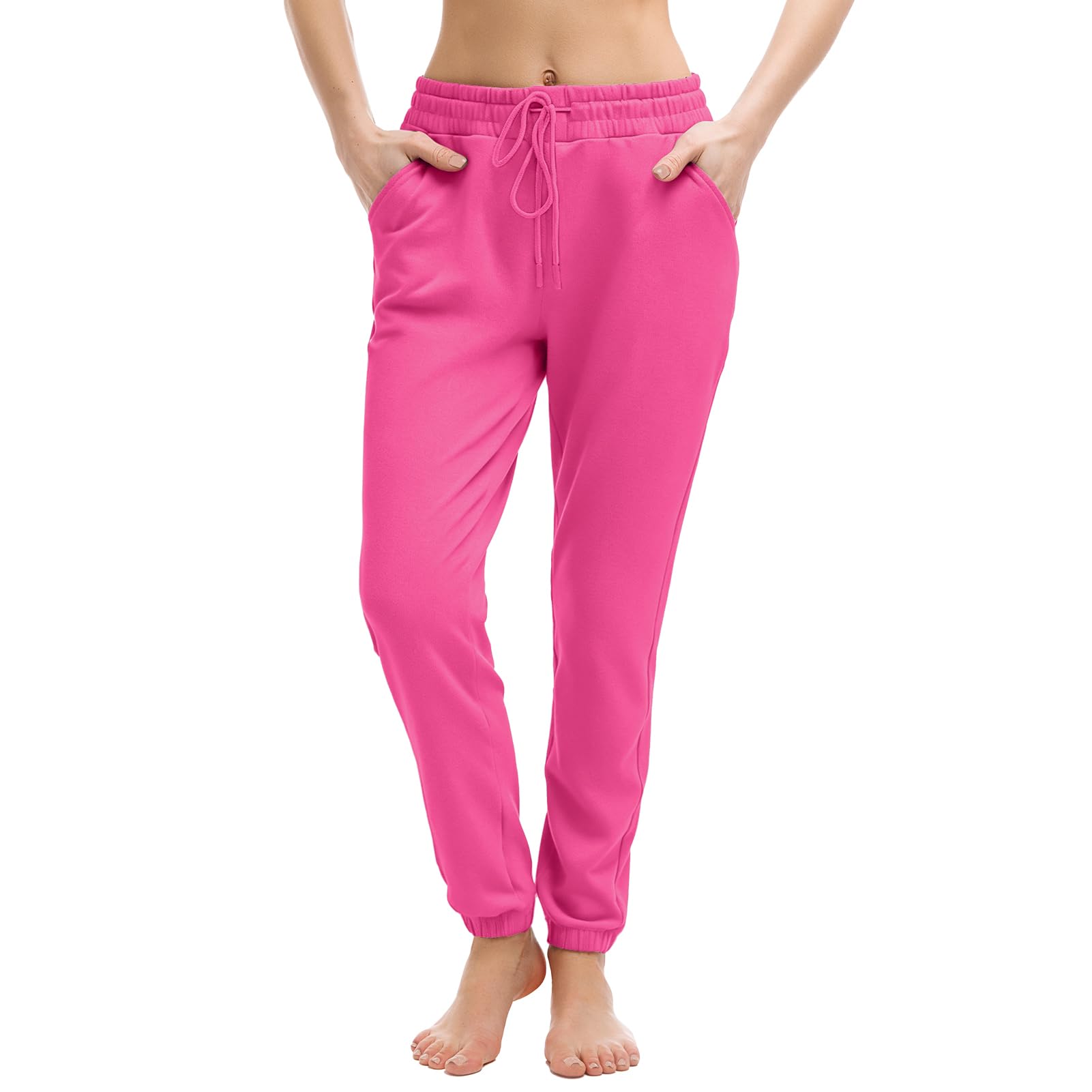 Walifrey Joggers with Pockets, Drawstring Sweatpants Women | Soft breathable fabric, Adjustable waist, 2 Deep side pockets, Cuffed ankles, Great for Lounging Jogging Workout & Gym
