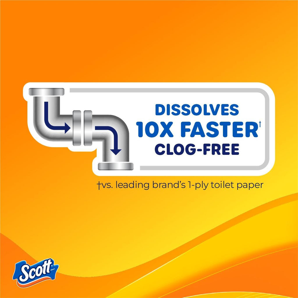 Scott ComfortPlus Toilet Paper, 12 Triple Rolls, 231 Sheets per Roll, Septic-Safe, 1-Ply Toilet Tissue