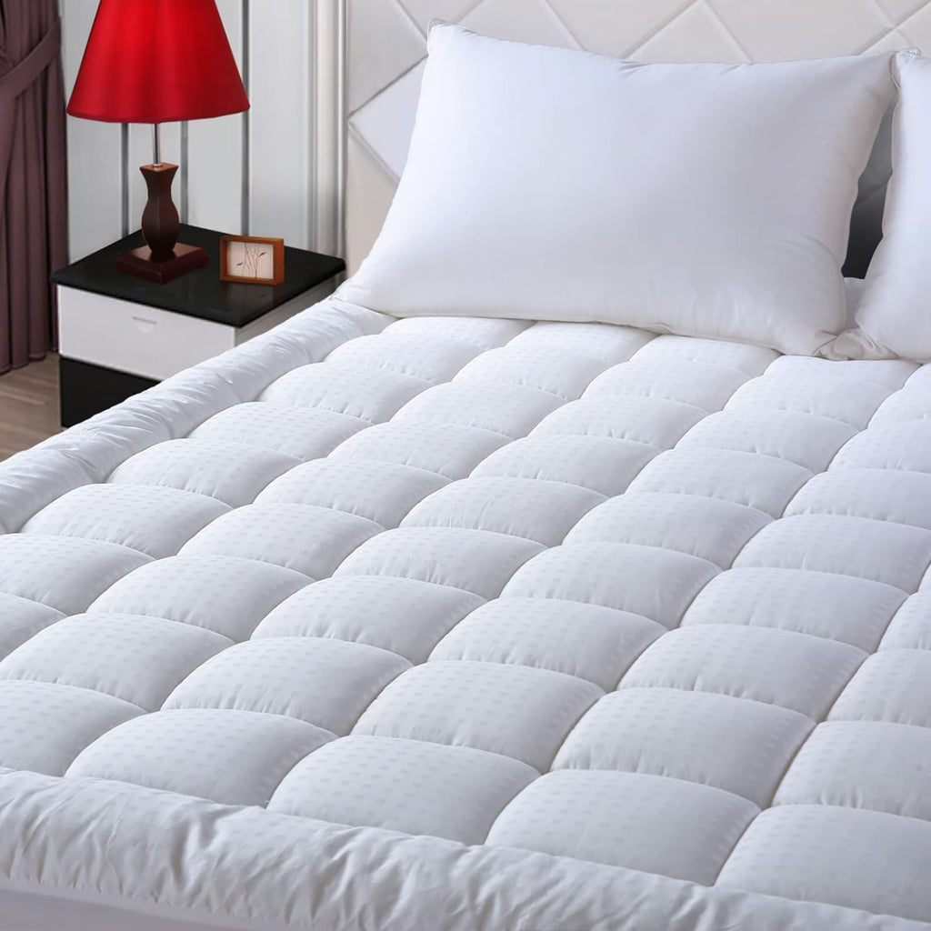 EASELAND Twin XL Mattress Pad Cotton Pillow Top Mattress Topper White | College Dorm Mattress Cover Cooling Cotton Top,8-21" Deep Pocket Protector 39x80 Inches,Boxing Quilted & Machine Washable