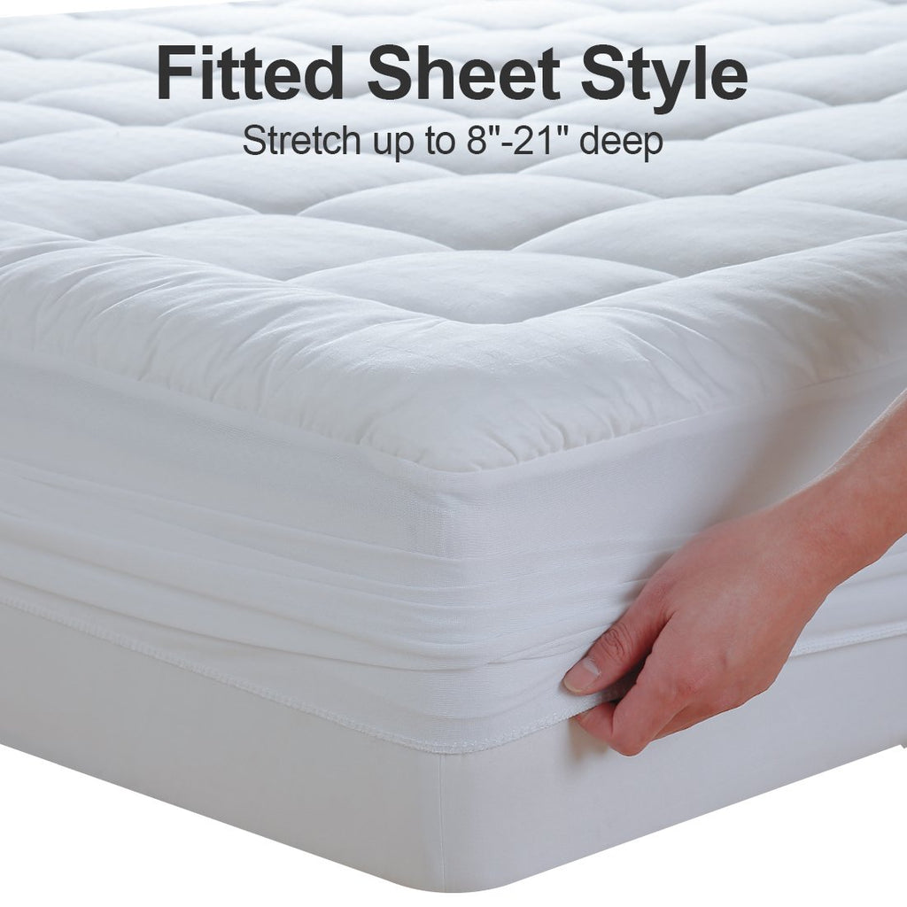 EASELAND Twin XL Mattress Pad Cotton Pillow Top Mattress Topper White | College Dorm Mattress Cover Cooling Cotton Top,8-21" Deep Pocket Protector 39x80 Inches,Boxing Quilted & Machine Washable