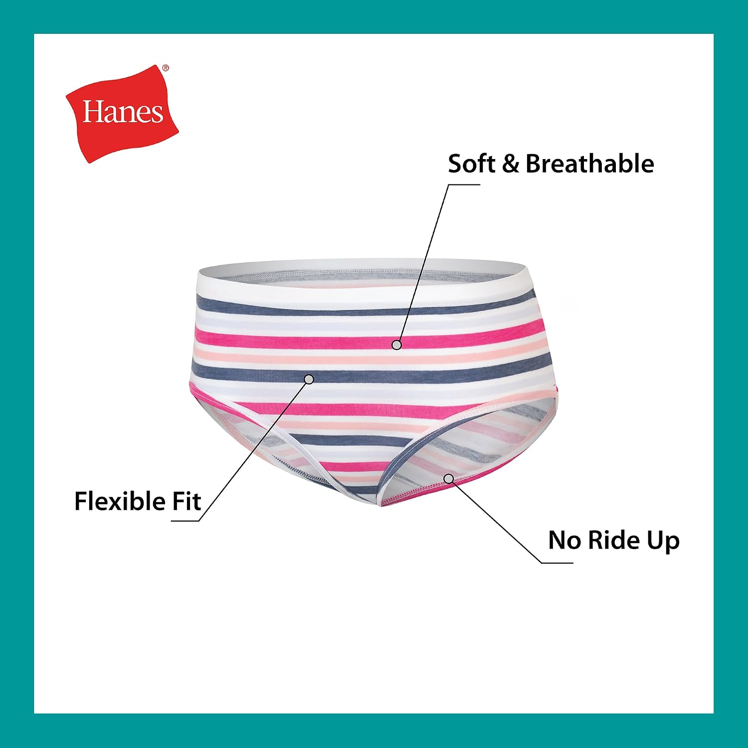 Hanes Girls' And Toddlers Underwear, Stretch Cotton Panties, 12-pack, Briefs, Bikini and Hipsters for Girls
