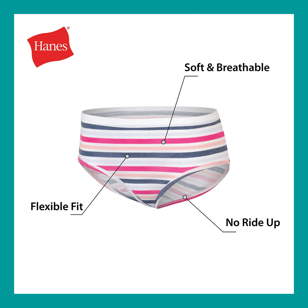 Hanes Girls' And Toddlers Underwear, Stretch Cotton Panties, 12-pack, Briefs, Bikini and Hipsters for Girls