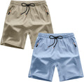 Boys Shorts Quick Dry Athletic Running Shorts with Zipper Pockets