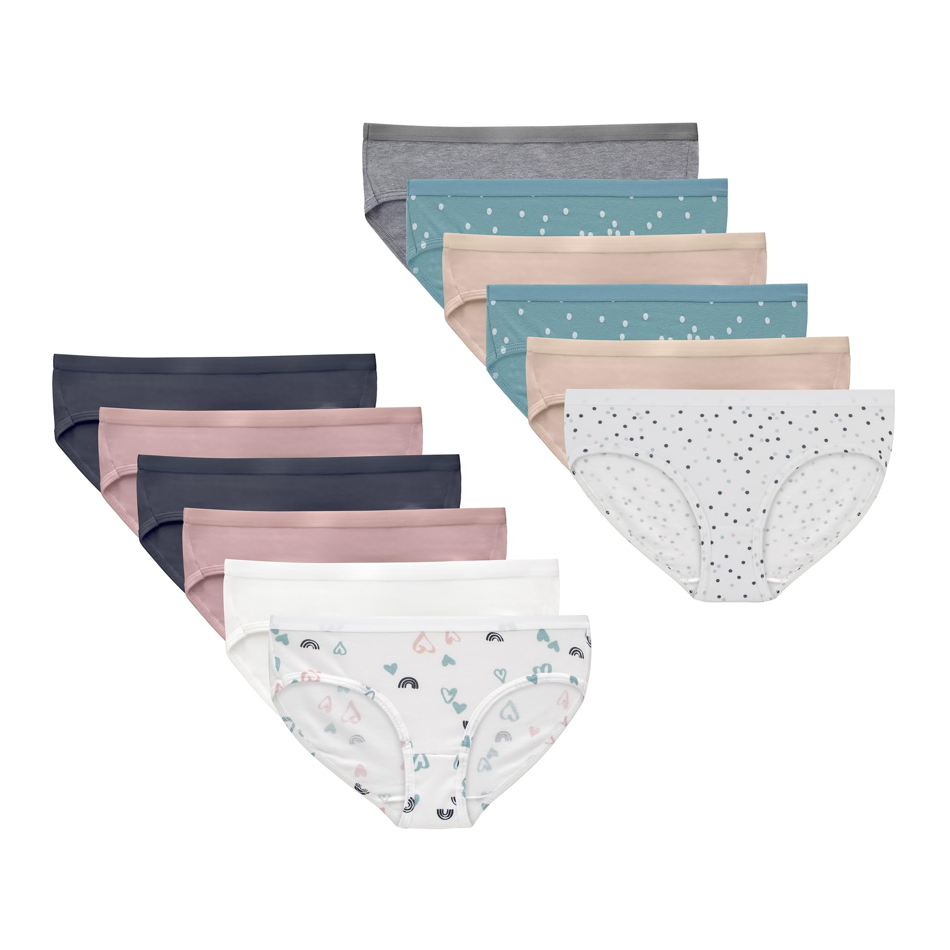 Hanes Girls' And Toddlers Underwear, Stretch Cotton Panties, 12-pack, Briefs, Bikini and Hipsters for Girls