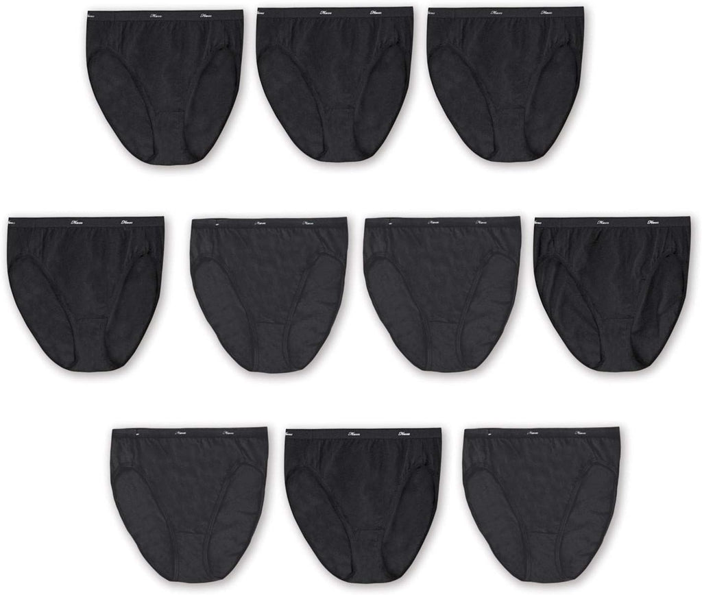 Hanes Women's Underwear Pack, 10-Pack, Full-Coverage Cotton Blend Panties, Moisture-Wicking Underwear for Women