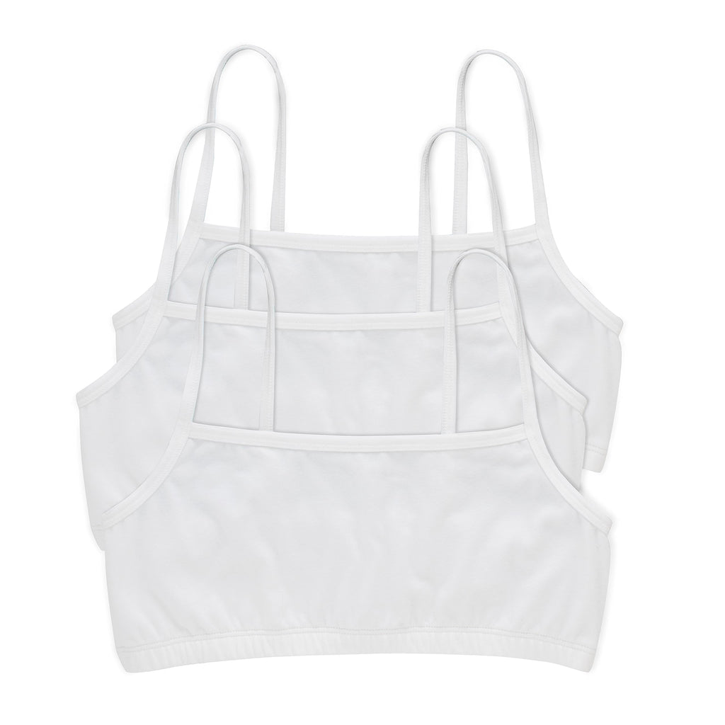 Hanes Women's String Bralette Pack, 3-Pack, Cotton Sports Bralette Bras for Women, Solid or Assorted Wireless Bras