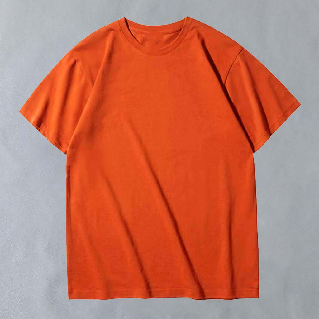 Men's Solid Crew Neck T-Shirt, Soft Cotton Tee, Regular Fit, Lightweight Casual Top for Summer Layering, Comfort
