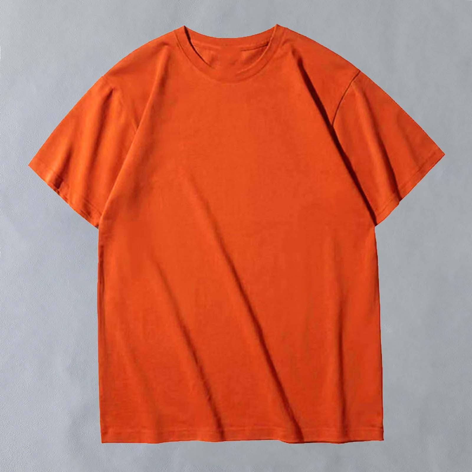 Men's Solid Crew Neck T-Shirt, Soft Cotton Tee, Regular Fit, Lightweight Casual Top for Summer Layering, Comfort