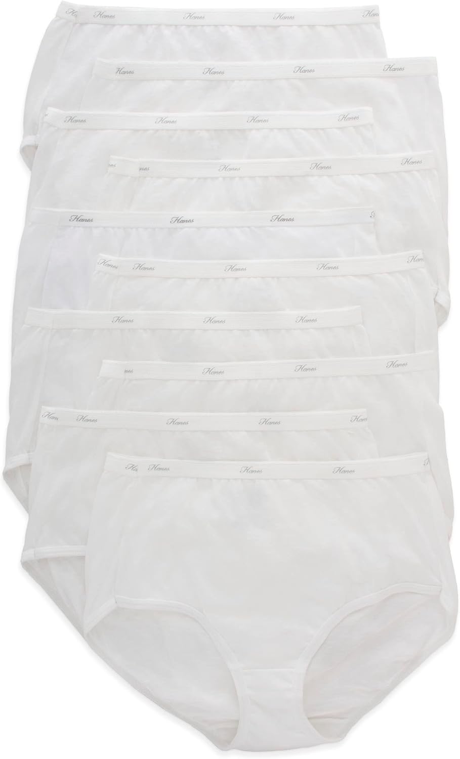 Hanes Women's Underwear Pack, 10-Pack, Full-Coverage Cotton Blend Panties, Moisture-Wicking Underwear for Women