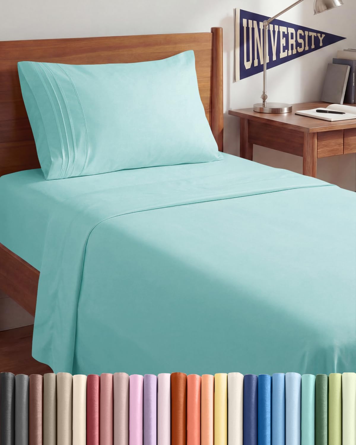 Queen Size 4 Piece Sheet Set - Comfy Breathable & Cooling Sheets - White