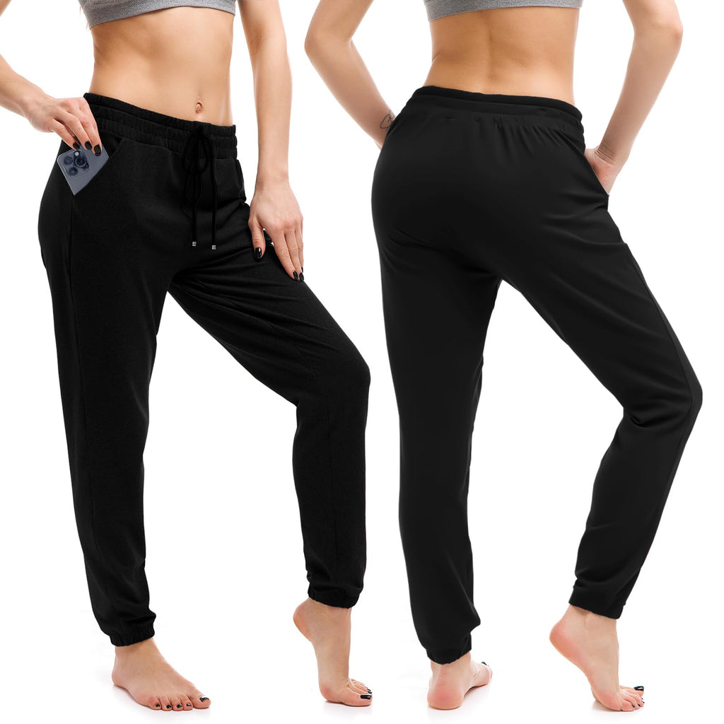 Walifrey Joggers with Pockets, Drawstring Sweatpants Women | Soft breathable fabric, Adjustable waist, 2 Deep side pockets, Cuffed ankles, Great for Lounging Jogging Workout & Gym