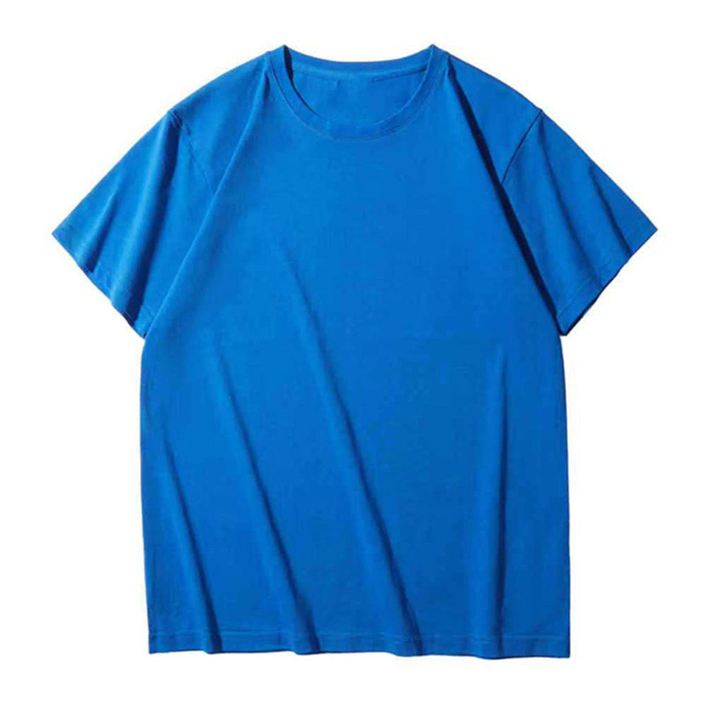 Men's Solid Crew Neck T-Shirt, Soft Cotton Tee, Regular Fit, Lightweight Casual Top for Summer Layering, Comfort