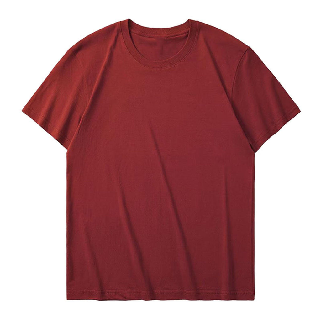 Men's Solid Crew Neck T-Shirt, Soft Cotton Tee, Regular Fit, Lightweight Casual Top for Summer Layering, Comfort