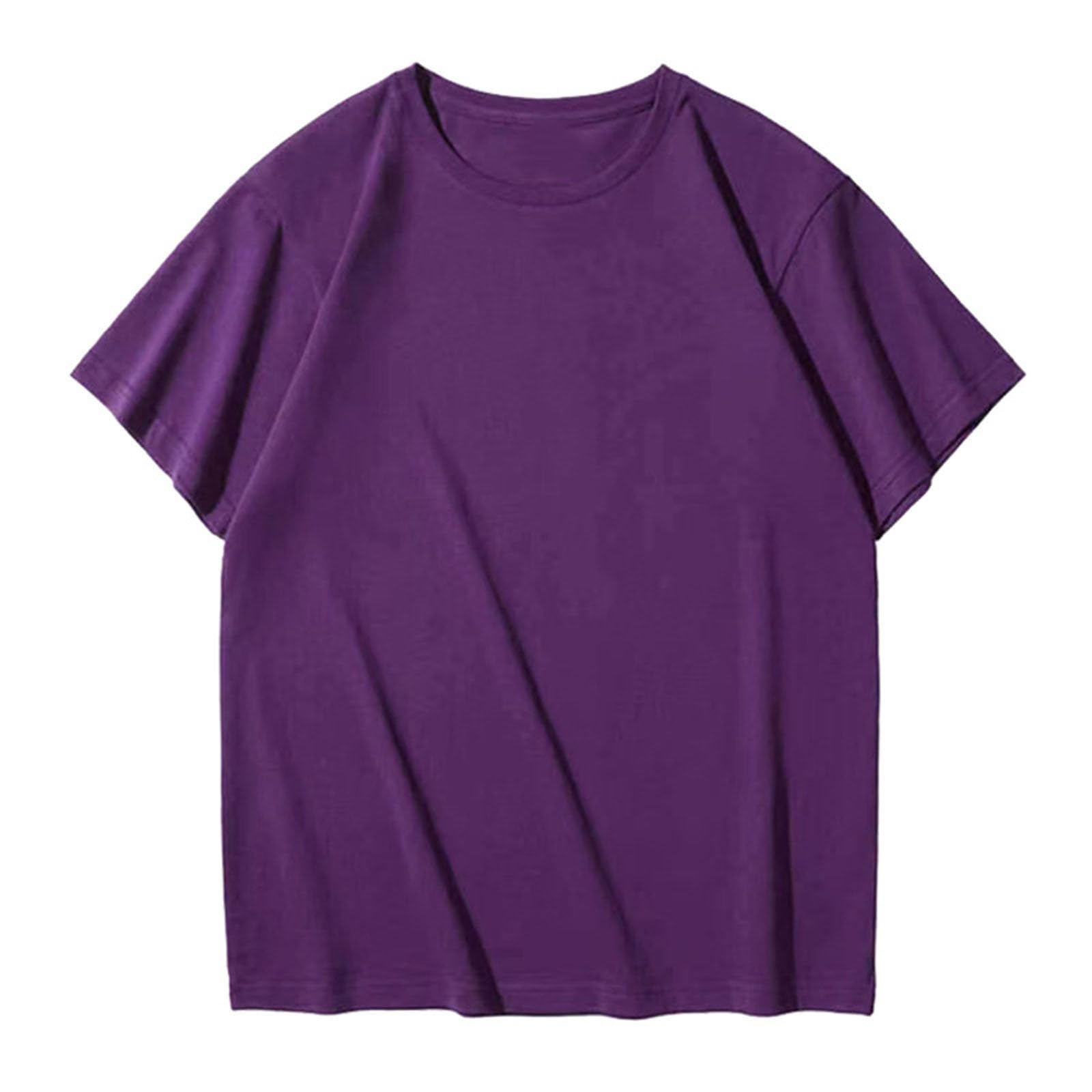 Men's Solid Crew Neck T-Shirt, Soft Cotton Tee, Regular Fit, Lightweight Casual Top for Summer Layering, Comfort