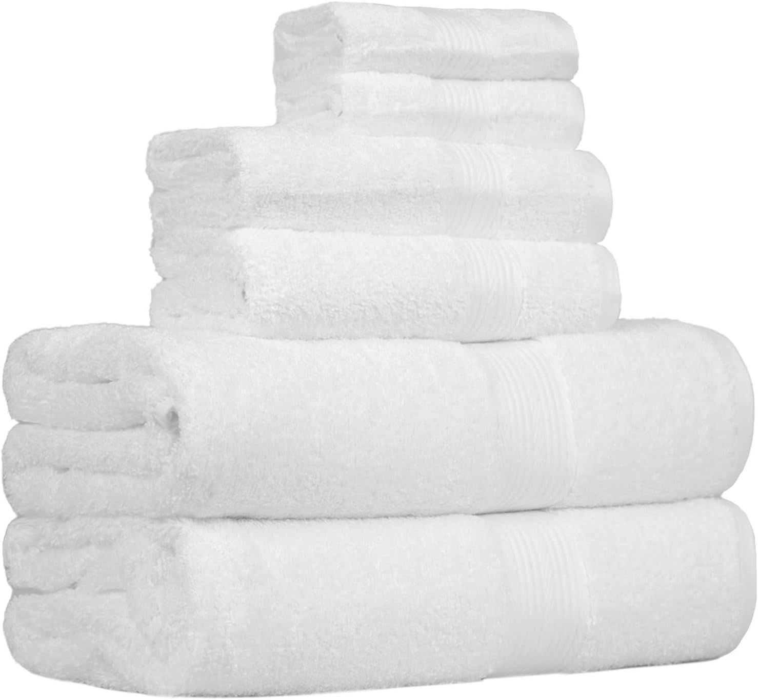 Amazon Basics 6-Piece Oversized Fade-Resistant Towel Set, 100% Cotton, Highly Absorbent, Soft, Teal, 2 Bath Towels, 2 Hand Towels, 2 Washcloths