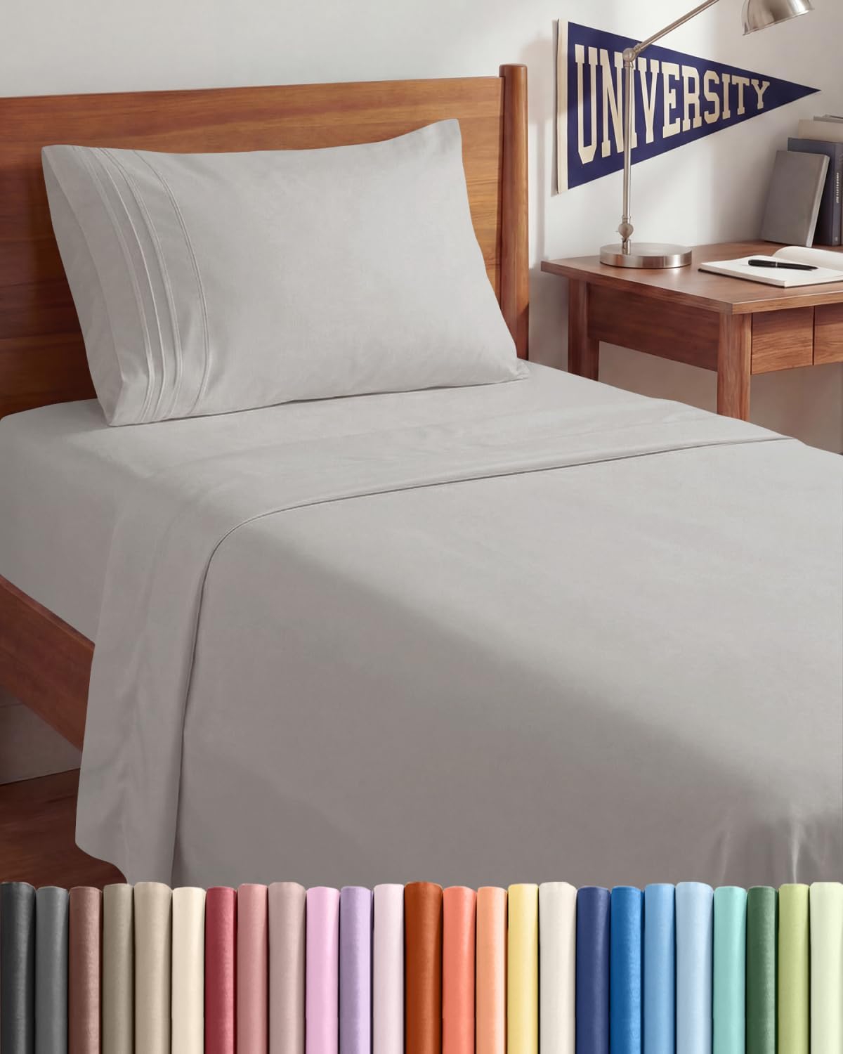 Queen Size 4 Piece Sheet Set - Comfy Breathable & Cooling Sheets - White