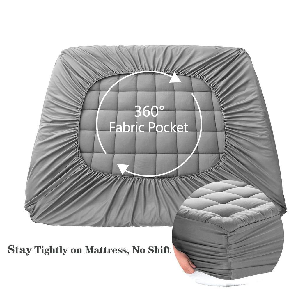 EASELAND Twin XL Mattress Pad Cotton Pillow Top Mattress Topper White | College Dorm Mattress Cover Cooling Cotton Top,8-21" Deep Pocket Protector 39x80 Inches,Boxing Quilted & Machine Washable
