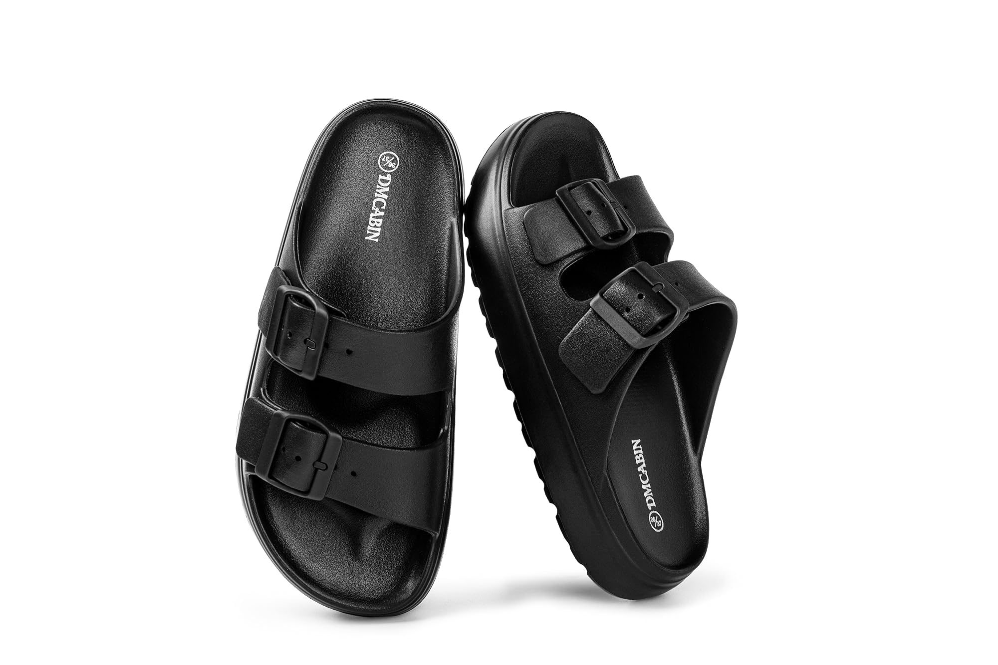 EVA Sandals for Women with Arch Support | Adjustable Double Buckle Slides | Comfortable Lightweight EVA Slide Sandals for Beach, Shower, Summer
