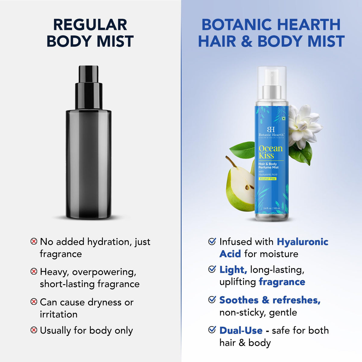 Botanic Hearth Vanilla Hair Perfume & Body Mist- 3.4 Fl oz | Long-Lasting Hair Deodorizer & Body Scent, Alcohol-Free Fragrance Hair Spray Everyday Wear, All Day Freshness for Women & Men