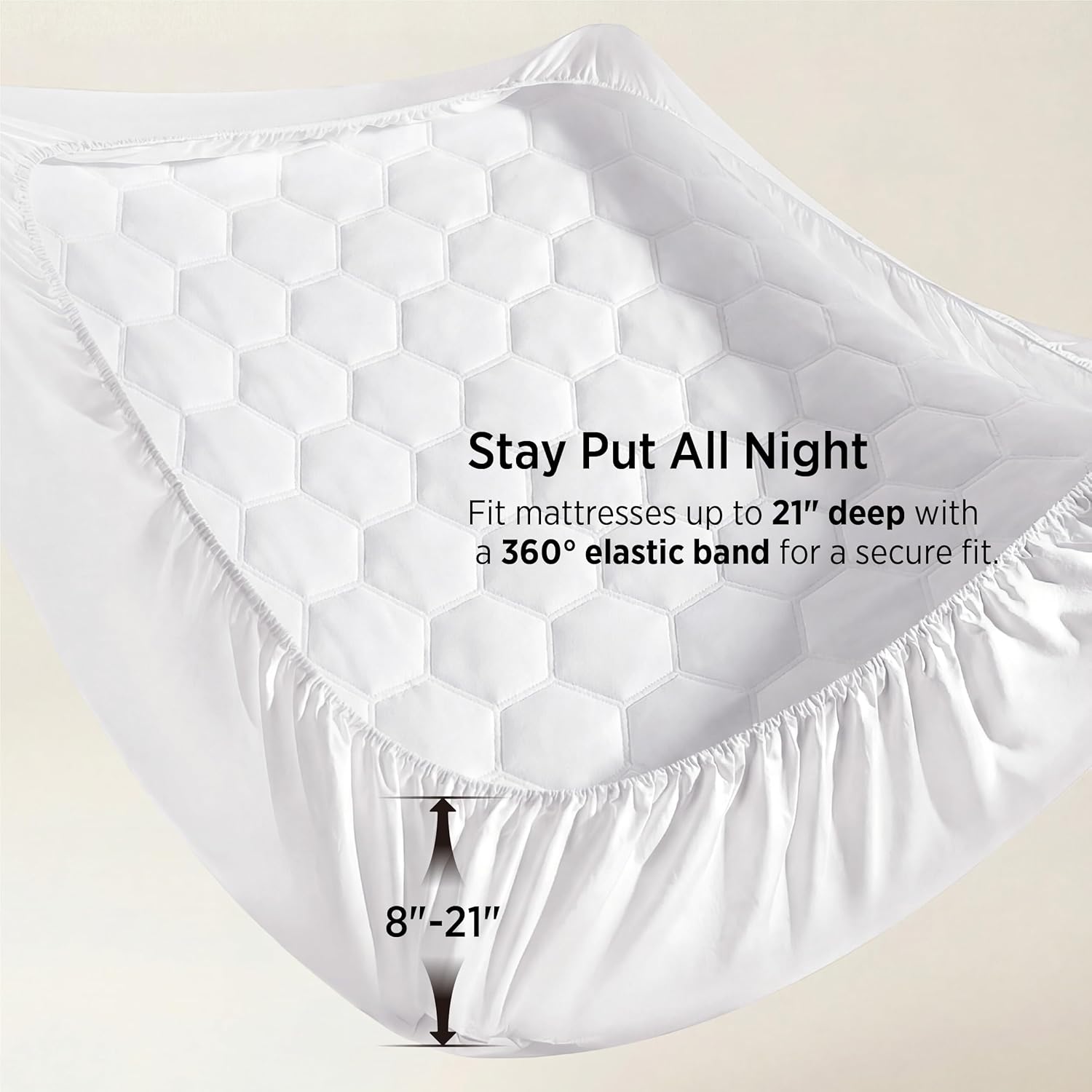 Bedsure Twin XL Mattress Pad - Soft Mattress Topper for College Dorm Room Essentials, Extra Long Twin Quilted Fitted Bed Cover Protector with 8-21 Inches Deep Pocket, Washable, White, 39x80 Inches