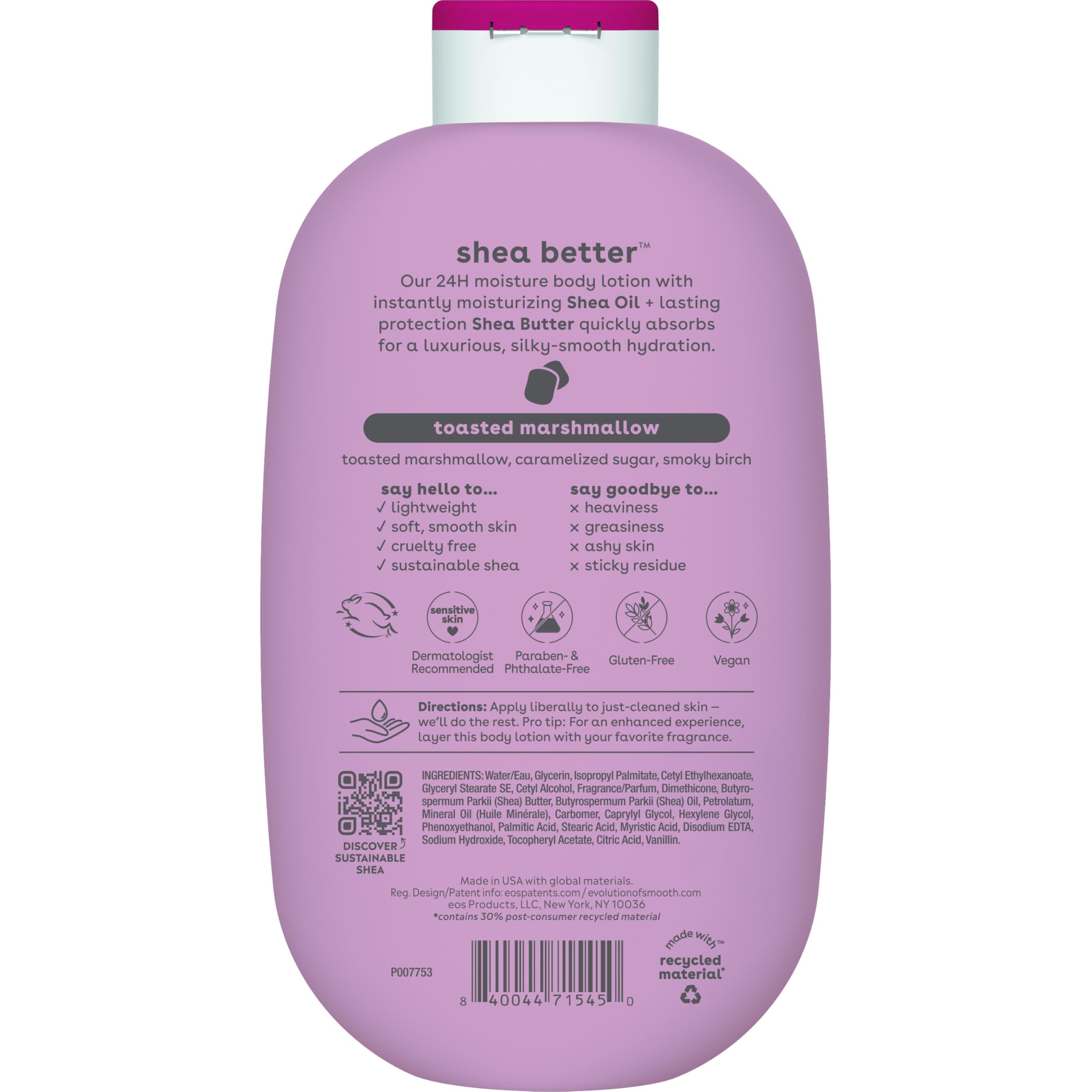eos Shea Better Body Lotion- Strawberry Dream, with Natural Shea, 16 fl oz